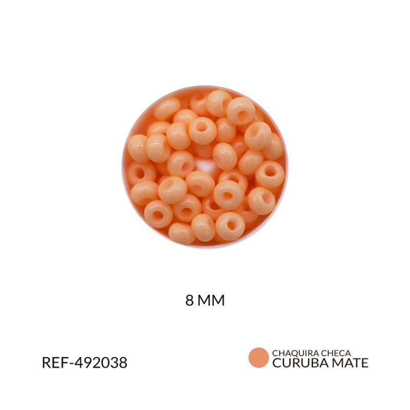 Chaquira checa mate curuba #8 / paquete x 25 gramos / Ref-492038P