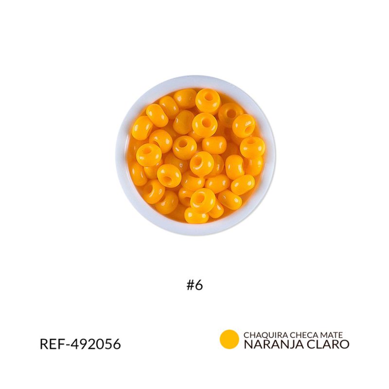 CHAQUIRA CHECA MATE NARANJA CLARO #6 / PAQUETE x 25 GRAMOS / Ref-492056P