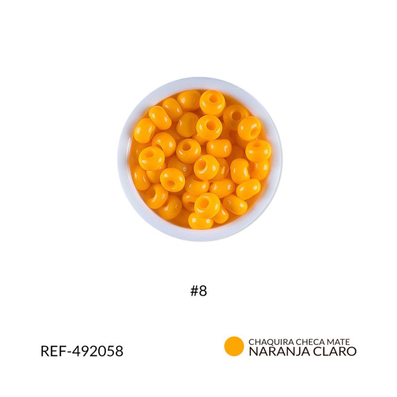 CHAQUIRA CHECA MATE NARANJA CLARO #8 / PAQUETE x 25 GRAMOS / Ref-492058P