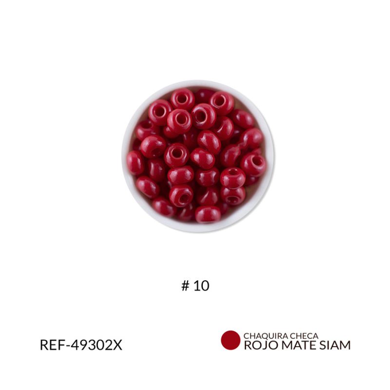 Chaquira checa mate rojo siam #10 / paquete x 25 gramos / Ref-49302XP / Ref-49302XP