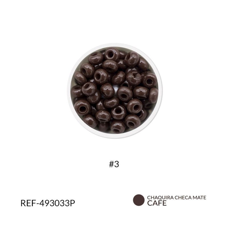 Chaquira checa mate vinotinto #3 / paquete 25 gramos / REF-493033P