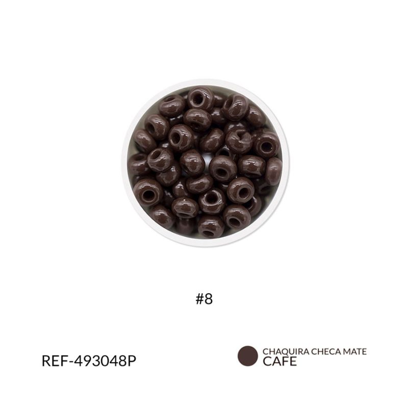 Chaquira checa mate cafe #8 / paquete x 25 gramos / REF-493048P