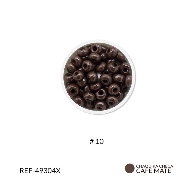 Chaquira checa mate cafe #10 / paquete x 25 gramos / REF-49304XP