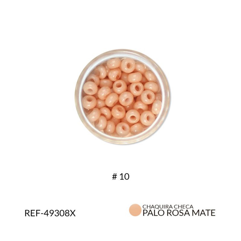Chaquira checa #10 color palo de rosa mate/ Paquete x 25 grm / Ref-49308XP