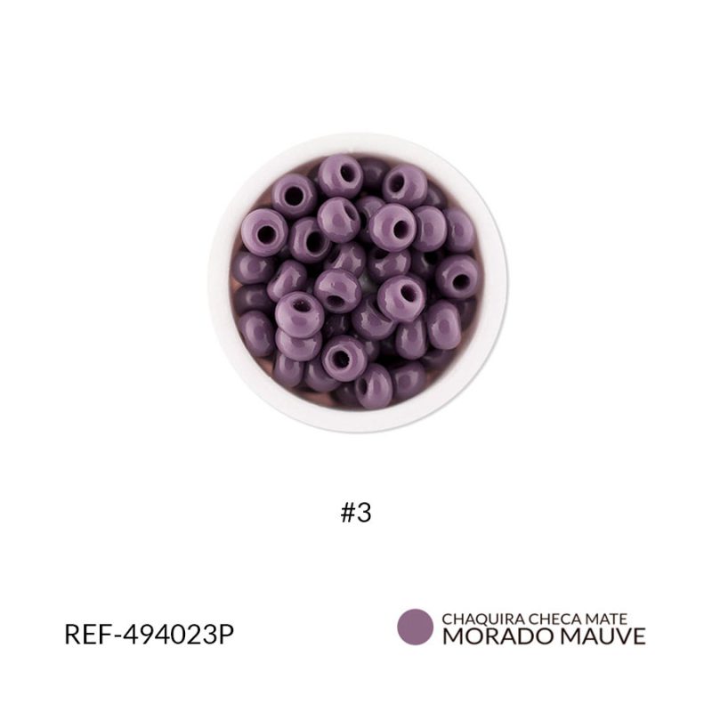 Chaquira checa mate morado mauve #3/ paquete x 25 gramos / REF-494023P