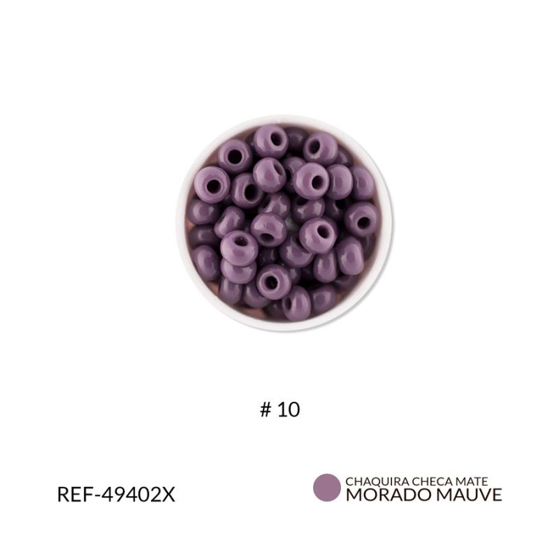 Chaquira checa mate morado mauve #10 / paquete x 25 gramos / REF-49402XP