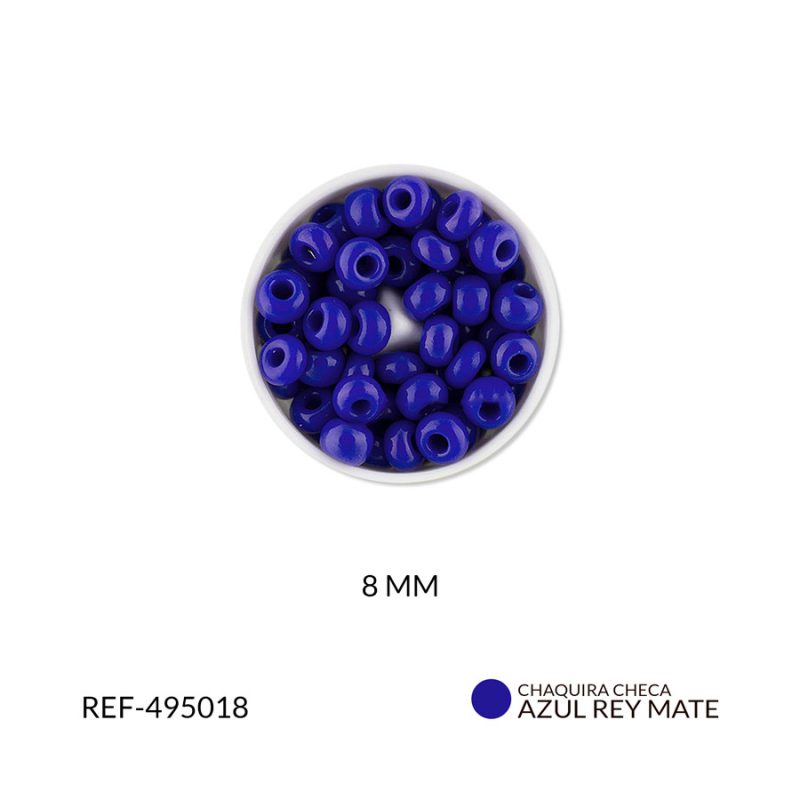 Chaquira checa mate azul rey #8 / paquete x 25 gramos / Ref-495018P / Ref-495018P