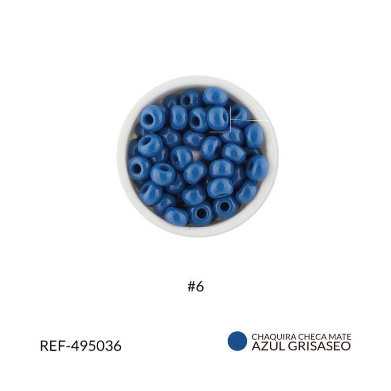 Chaquira checa mate azul grisaceo #6 / paquete x 25 gramos / Ref-495036P