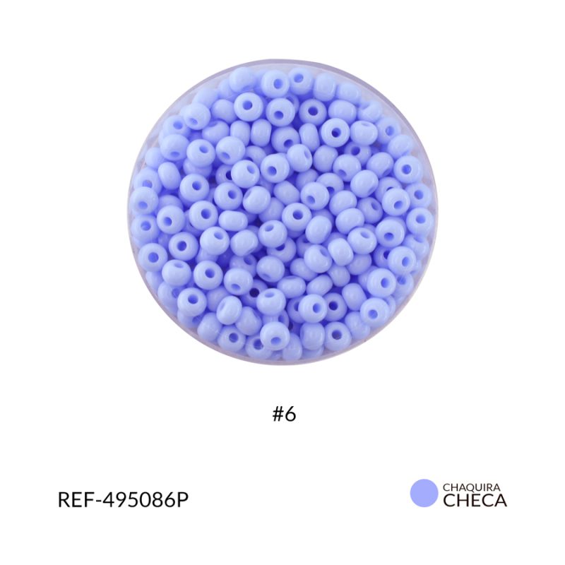Chaquira checa #6 mate azul pastel 6/ paquete x 25 gramos / 495086P
