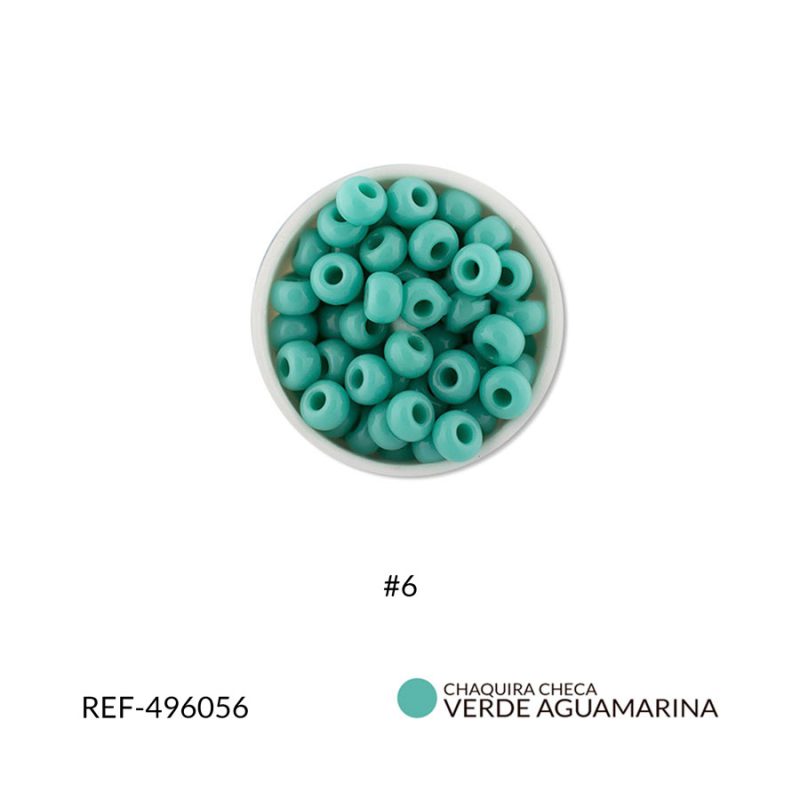 Chaquira checa color mate verde aguamarina #6 / paquete x 25 gramos / REF-496056P