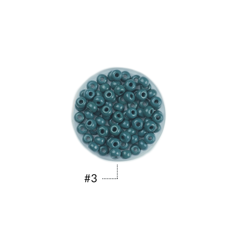 Chaquira checa color mate verde pino #3 / paquete x 25 grm / REF-496073P