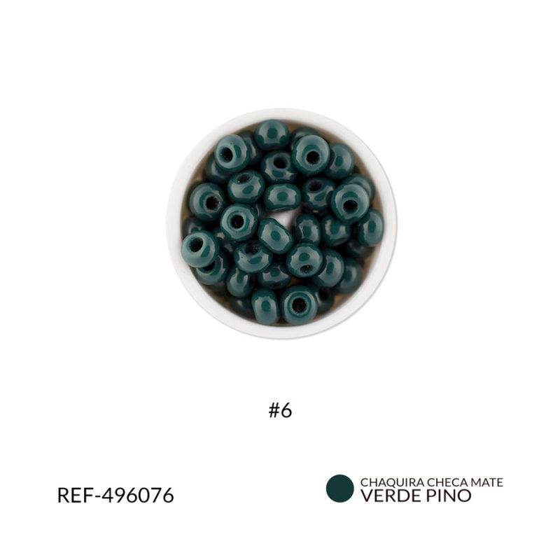 CHAQUIRA CHECA COLOR MATE VERDE PINO #6 / PAQUETE x 25 GRAMOS / Ref-496076P