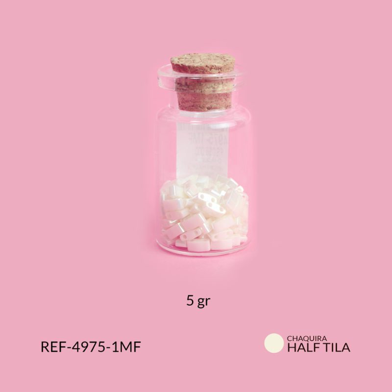 Chaquira Miyuki Half Tila perlado marfil / 5 gramos / Ref-4975-1MF / Ref-4975-1MF