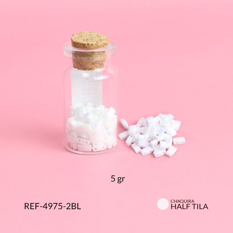 Chaquira Miyuki Half Tila boreal blanco / 5 gramos / Ref-4975-2BL / Ref-4975-2BL