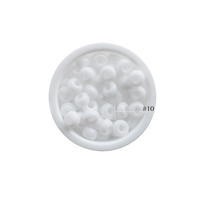 Chaquira checa #10 color blanco mate / Paquete x 25 gramos /  Ref-49801XP / Ref-49801XP
