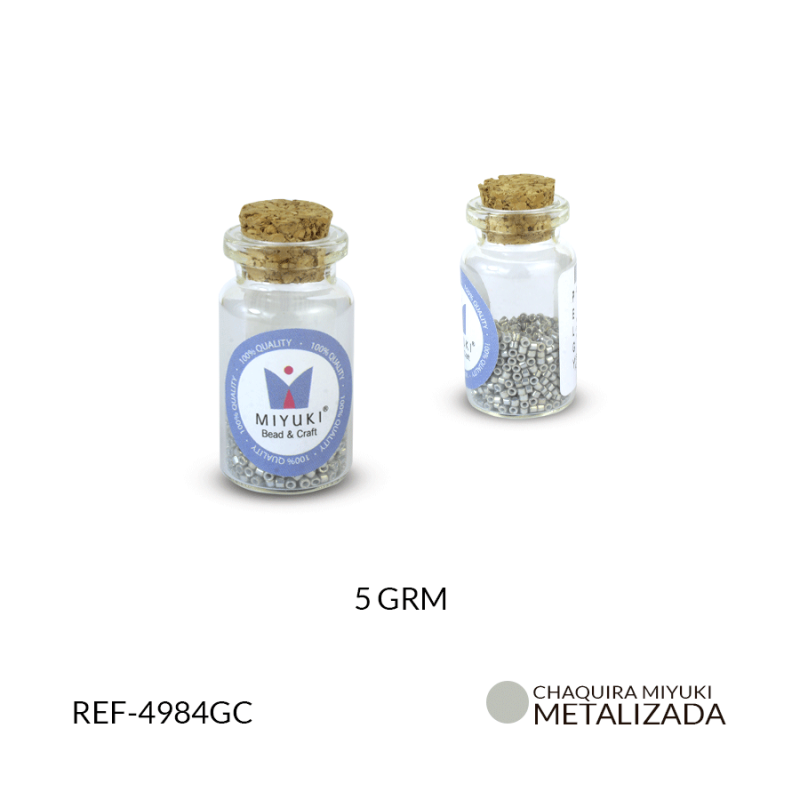 Chaquira Miyuki Metalizada gris c / x 5 gramos aproximado / Ref-4984GC / Ref-4984GC