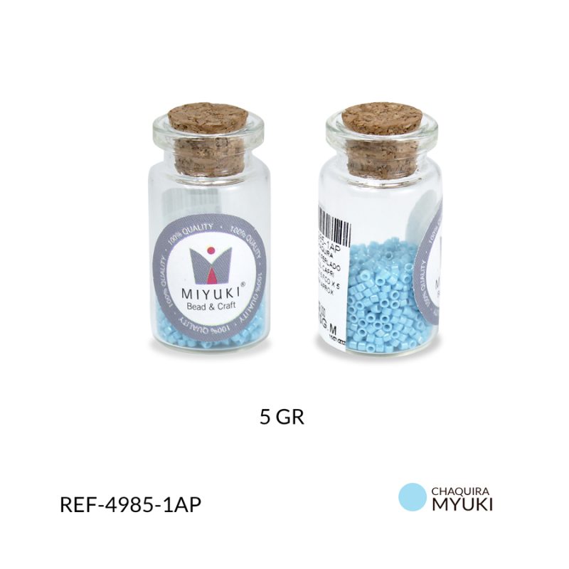 Chaquira Miyuki perlado azul capri / x 5 gramos aproximado / Ref-4985-1AP