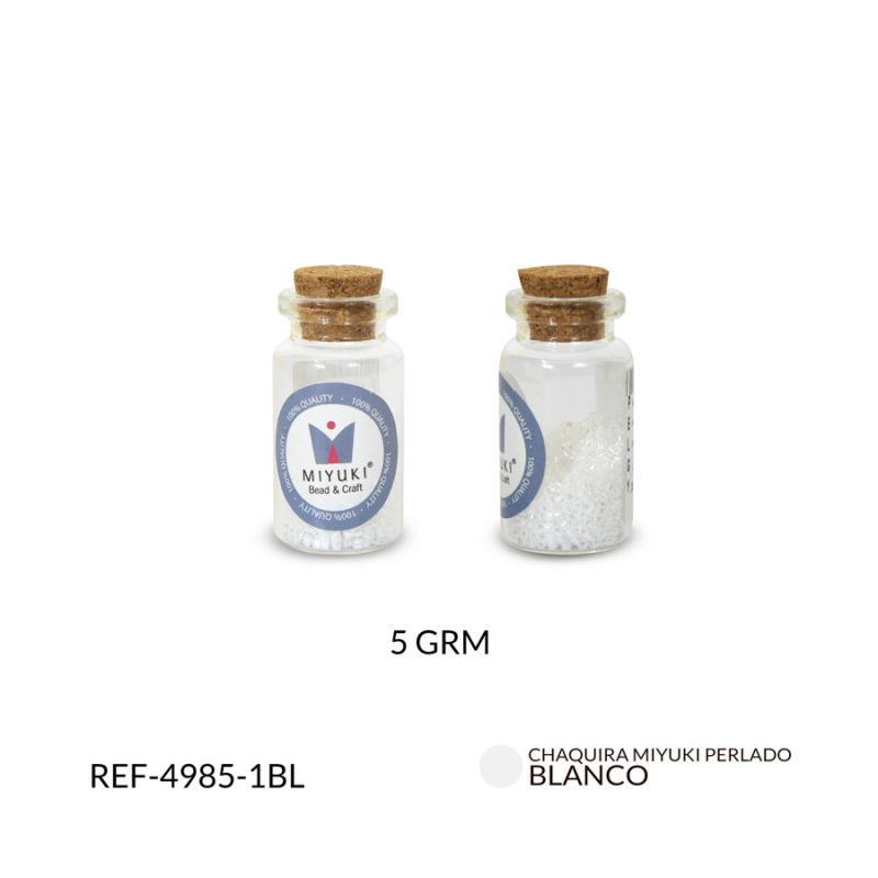 Chaquira miyuki perlado balnco / x 5 grm aproximado / Ref-4985-1BL / Ref-4985-1BL