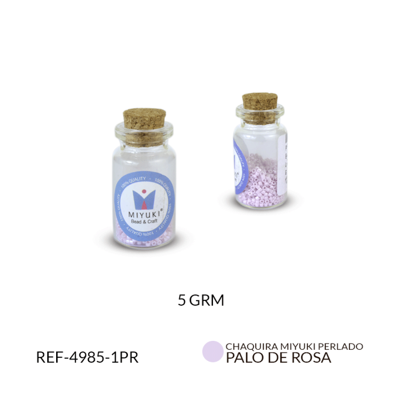 Chaquira miyuki perlado lila claro / x 5 gramos aproximado / Ref-4985-1LC / Ref-4985-1LC