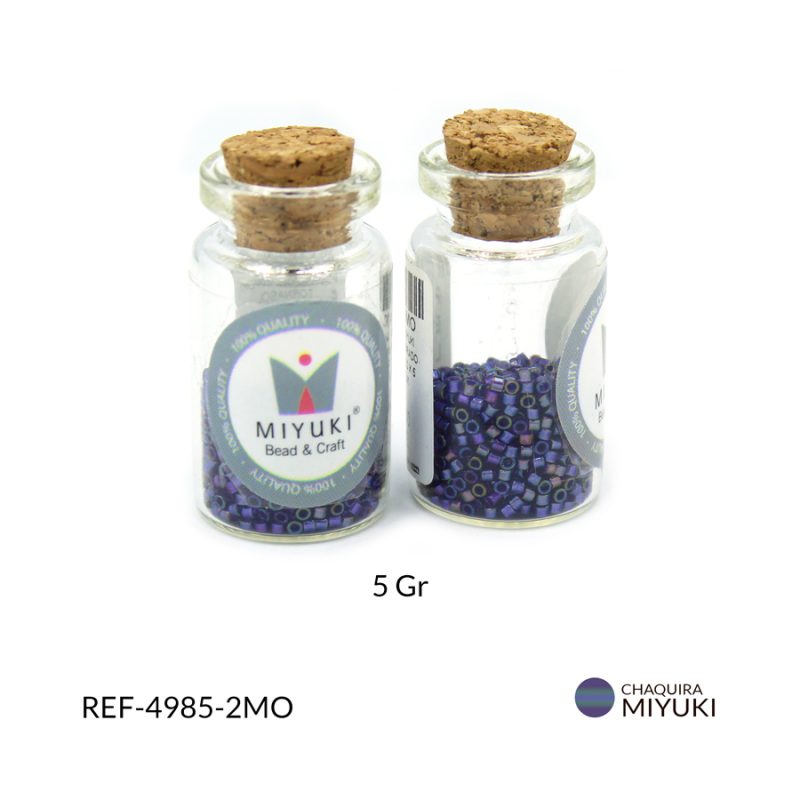 Chaquira miyuki tornasol morado / x 5 gramos aproximado / Ref-4985-2MO