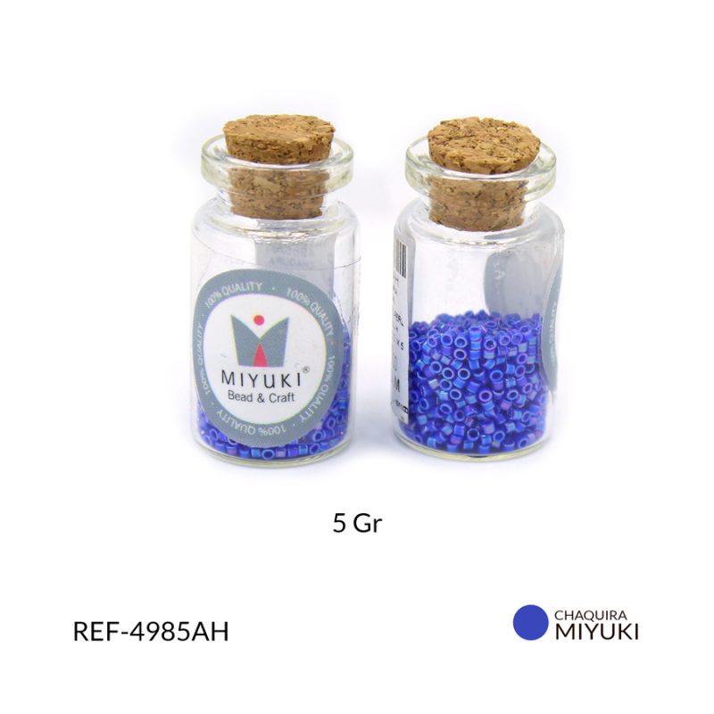 Chaquira miyuki tornasol azul h / x 5 gramos aproximado / Ref-4985AH / Ref-4985AH