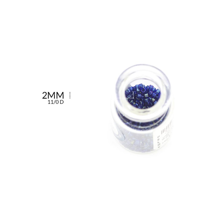 Chaquira miyuki tornazol perlado azul I / tamaño 2mm / X 5 gramos aproximadamente / Ref-4985AI / REF-4985AI