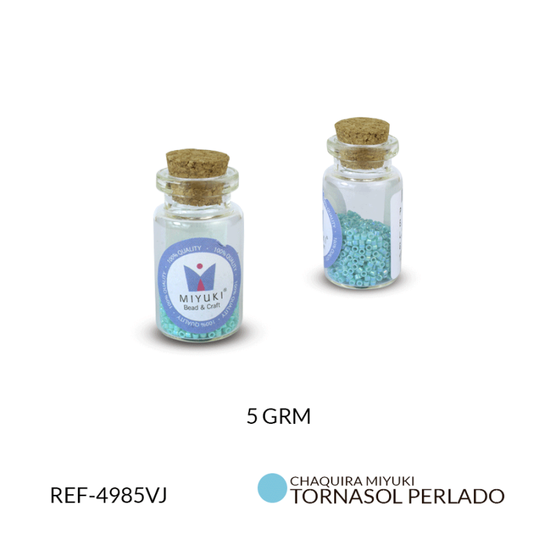 Chaquira miyuki tornasol-perlado verde jade / x 5 grm aproximado / Ref-4985VJ