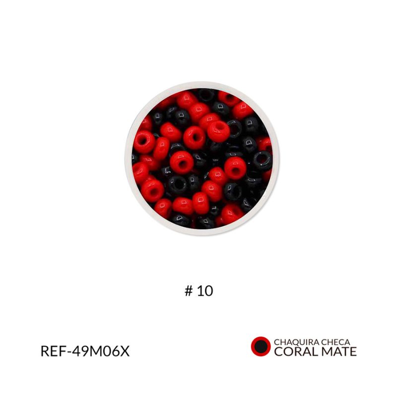 Chaquira checa mate coral #10 / paquete x 25 gramos / Ref-49M06XP