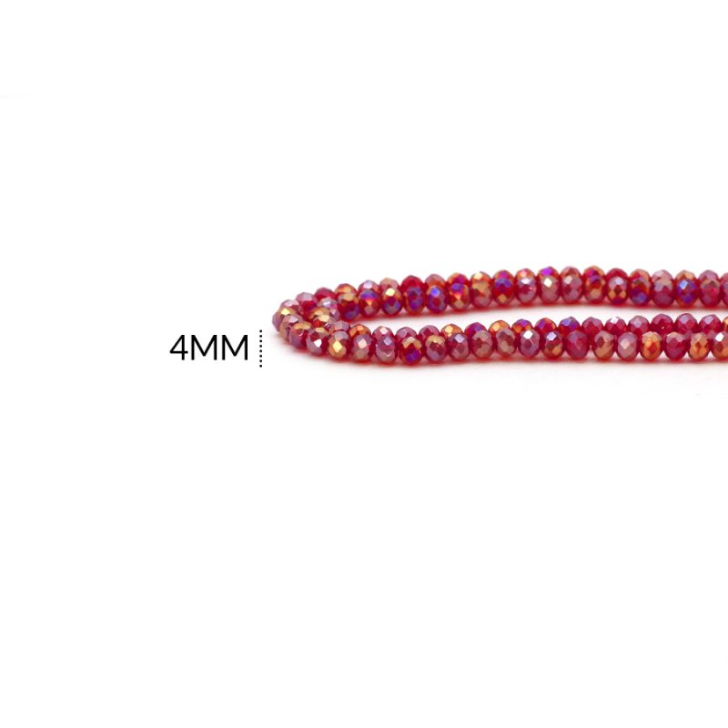 Rondela 4 mm color boreal rojo oscuro / x sarta / REF-4R003