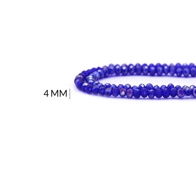 Rondela 4 mm color boreal azul rey / x sarta / ref - 4R007