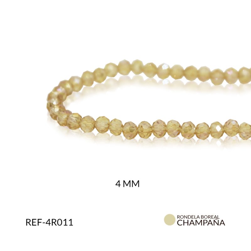 Rondela boreal 4mm champaña / x sarta / Ref-4R011 / Ref-4R011