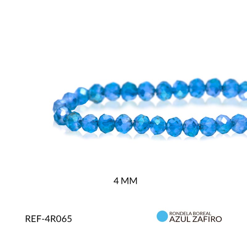 Rondela boreal 4mm azul zafiro / x sarta / Ref-4R065