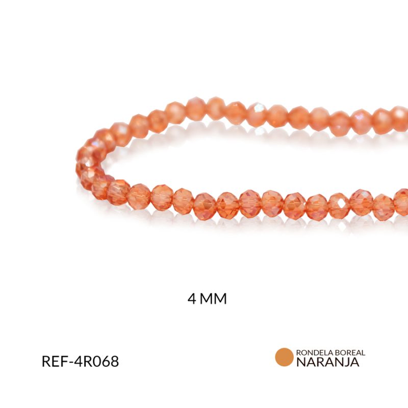Rondela boreal Naranja 4 mm / x sarta / Ref-4R068