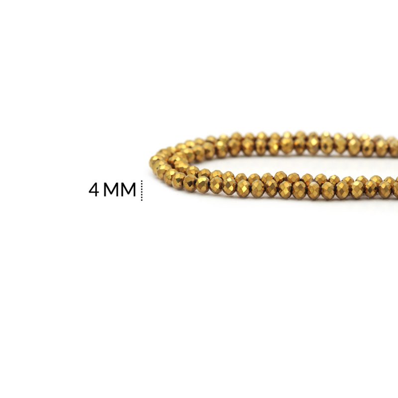 Rondela 4mm color metalizado dorado / x sarta / Ref-4R161 / Ref-4R161