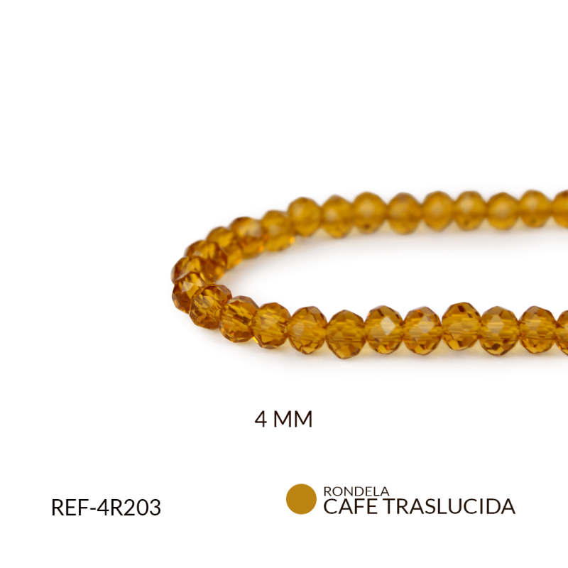 Rondela traslucida 4 mm color cafe / x sarta / REF-4R203