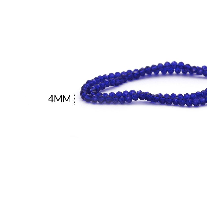 Rondela 4 mm color traslucido azul rey / x sarta / REF-4R204