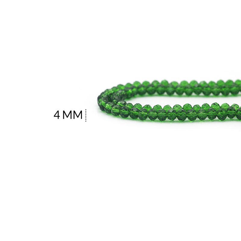 Rondela 4mm color traslucido verde Pino / x sarta / ref-4R228 / ref - 4R228