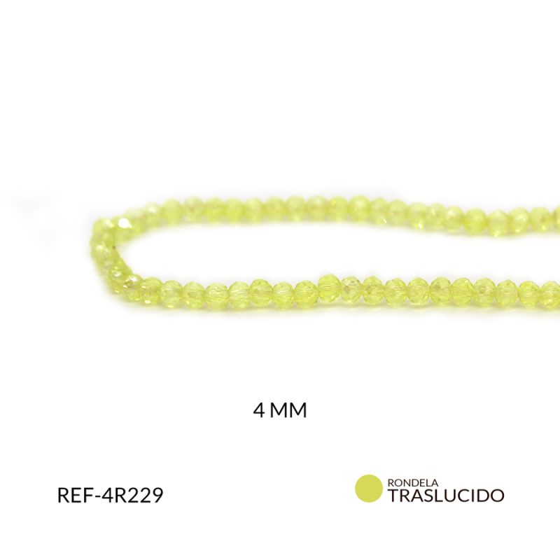Rondela traslucido amarillo claro 4mm / x sarta / Ref-4R229