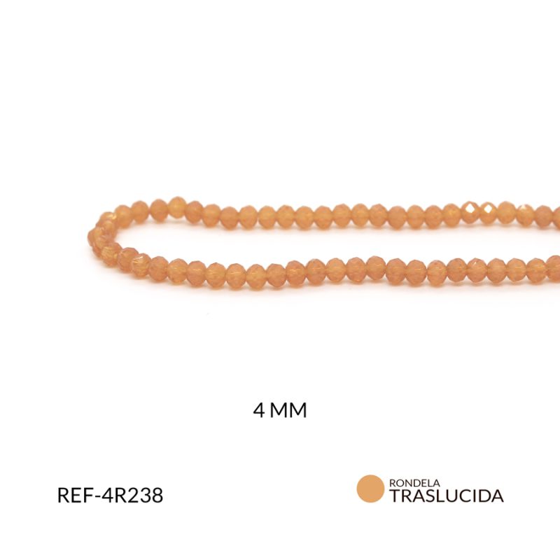 Rondela traslucida hielo melón 4mm / x sarta / Ref-4R238