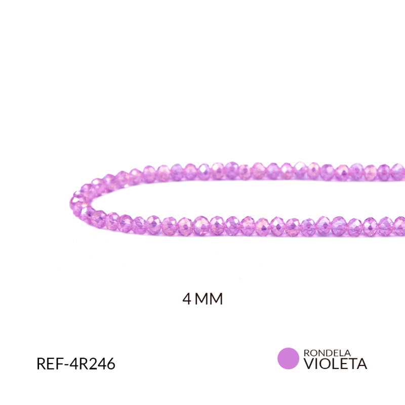 Rondela traslucida 4 mm color Lila / x sarta / REF-4R246