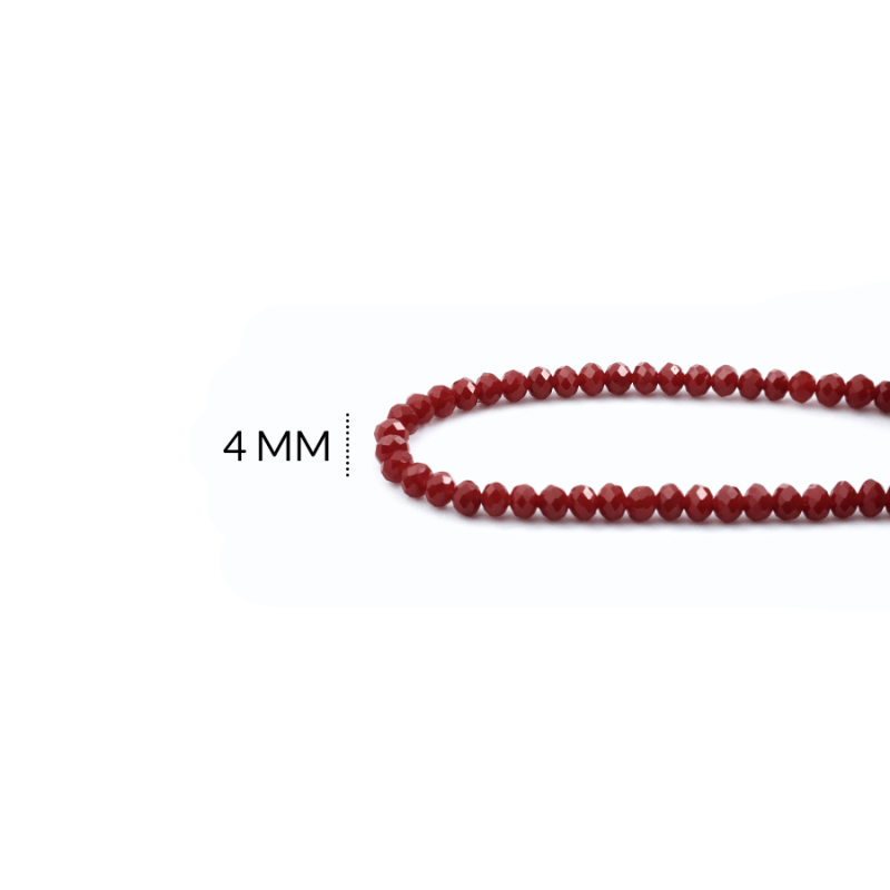 Rondela mate rojo vino 4mm / x sarta / Ref-4R303 / Ref-4R303