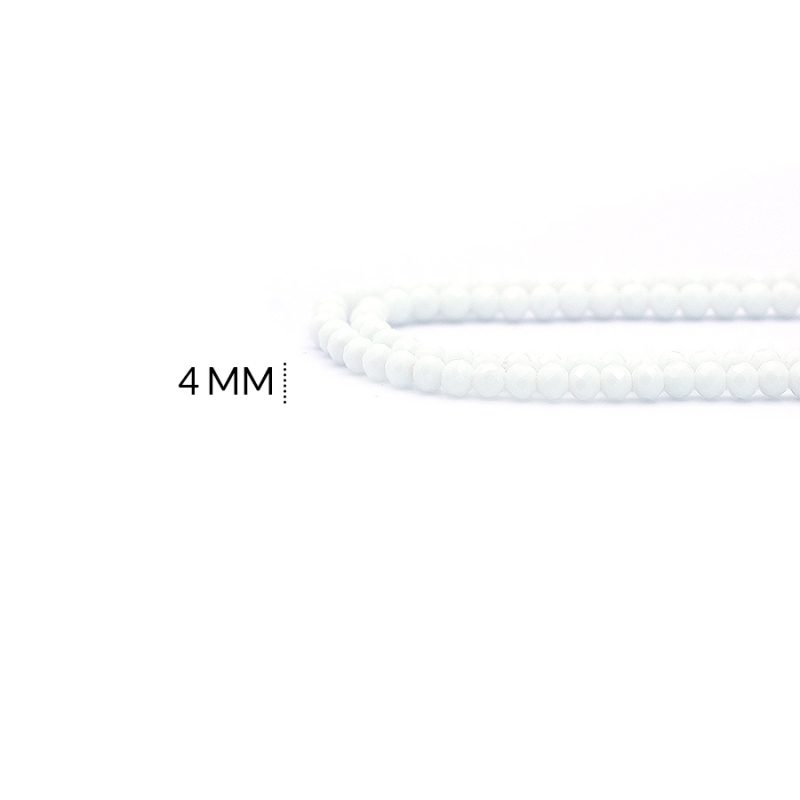 Rondela 4mm color mate blanco leche / x sarta / Ref-4R304 / Ref-4R304