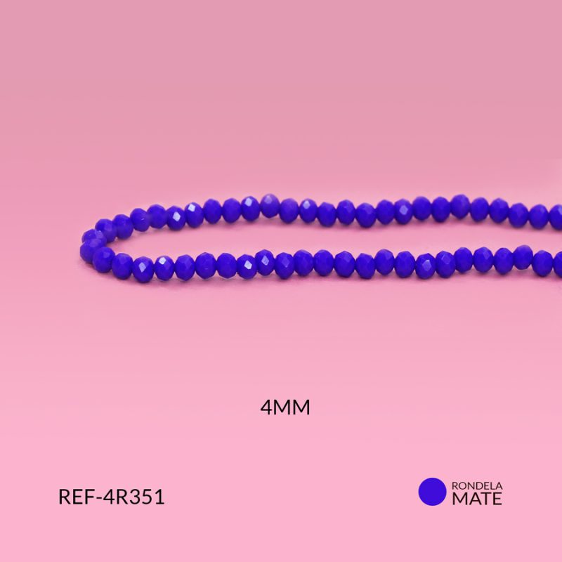 Rondela mate azul indigo 4mm / x sarta / Ref-4R351 / Ref-4R351