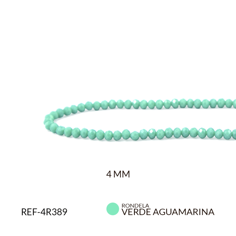 Rondela mate verde aguamarina 4mm / x sarta / Ref-4R389 / Ref-4R389