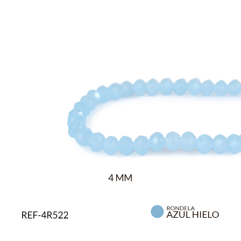 Rondela mate azul hielo 4mm / x sarta / Ref-4R522 / REF-4R522