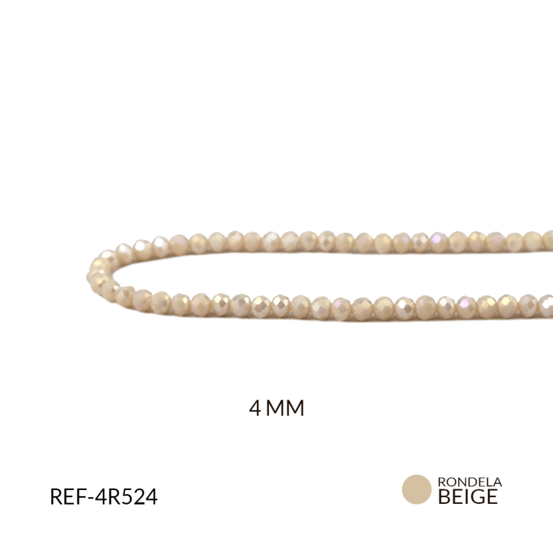 Rondela mate boreal beige 4mm / x sarta / REF-4R524