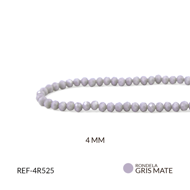 Rondela Mate 4 mm color Gris / x sarta / Ref-4R525