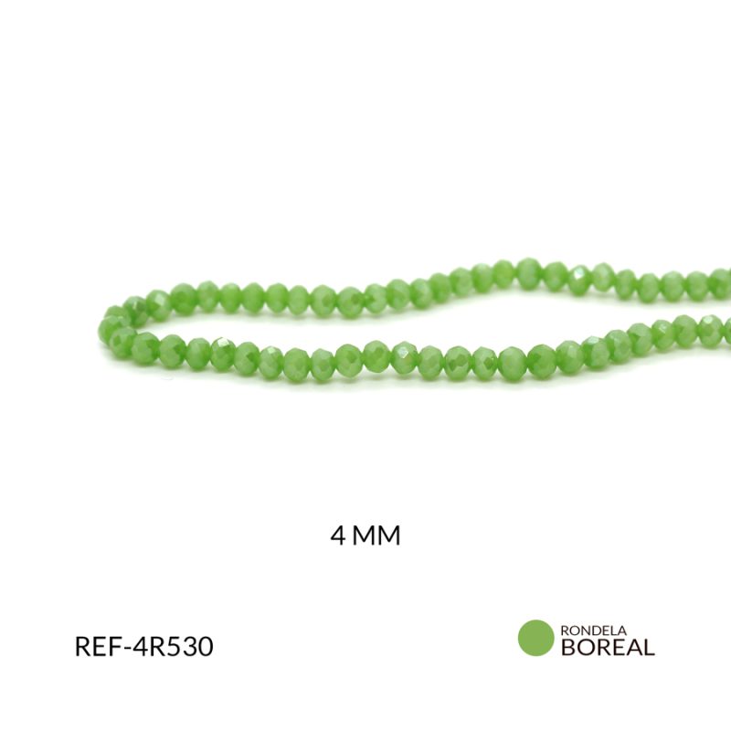 Rondela mate boreal 4mm verde /  x sarta / Ref-4R530