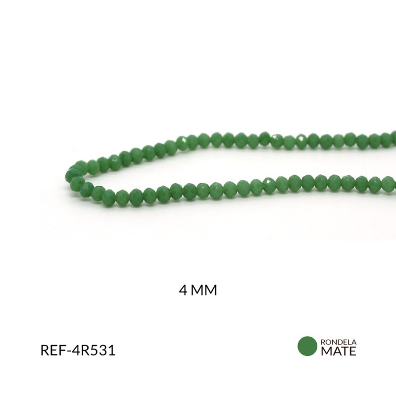 Rondela mate 4mm verde / x sarta / Ref-4R531