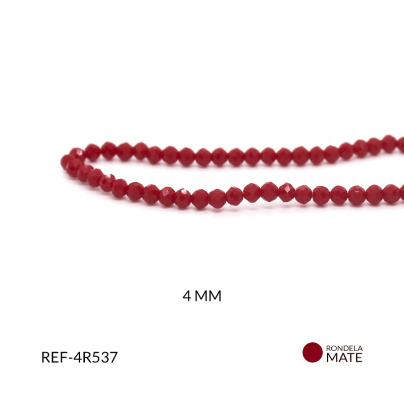 Rondela mate 4mm rojo bandera / x sarta / Ref-4R537 / Ref-4R537